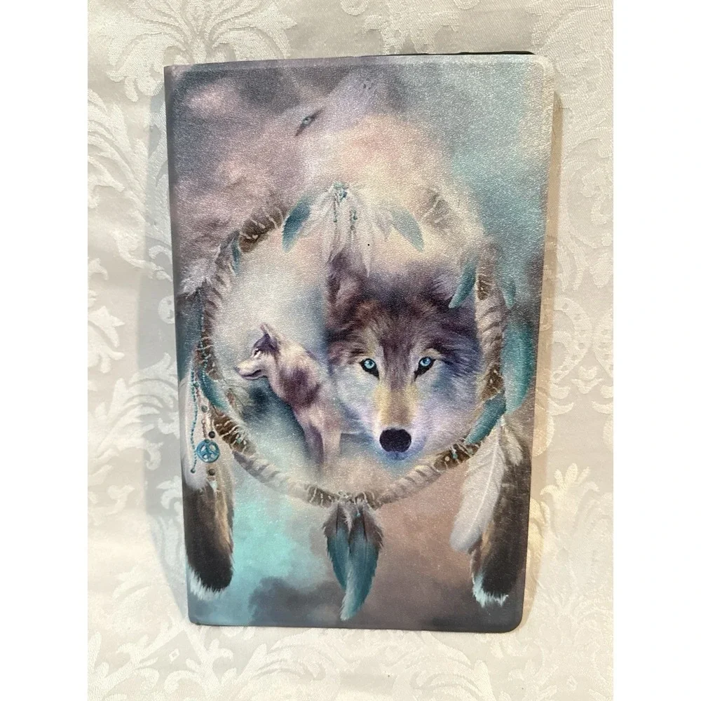 FUYOCWE 10.1 Inch Universal Tablet Case Cover Wolf Dreamcatcher Stand Folio PU